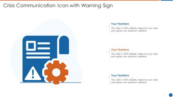 Crisis communication icon with warning sign