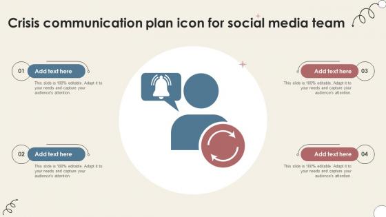Crisis Communication Plan Icon For Social Media Team