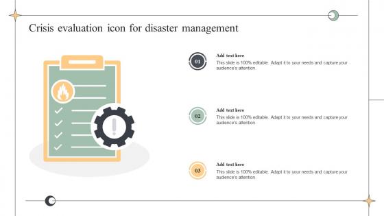 Crisis Evaluation Icon For Disaster Management