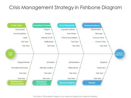 Crisis management strategy in fishbone diagram