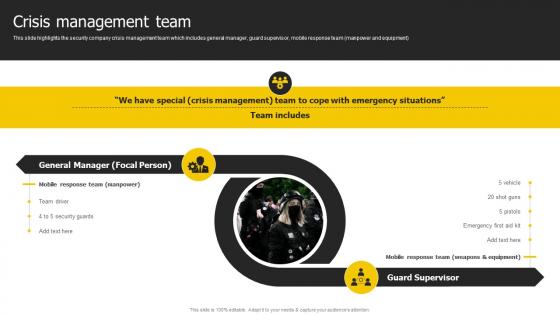 Crisis Management Team Security Services Business Profile Ppt Professional
