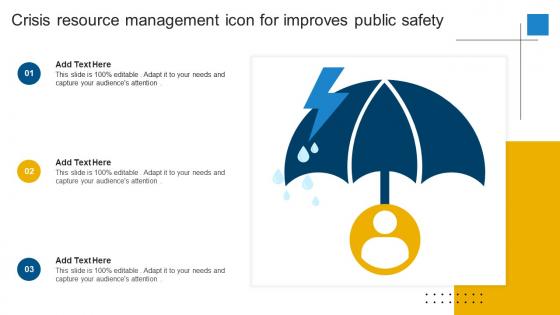 Crisis Resource Management Icon For Improves Public Safety