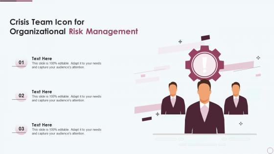 Crisis Team Icon For Organizational Risk Management