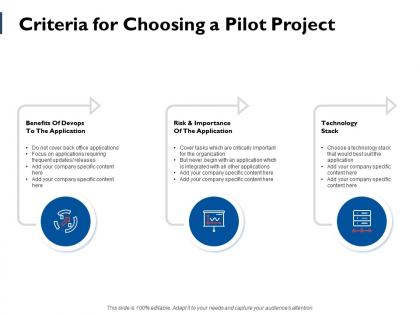 Criteria for choosing a pilot project ppt powerpoint presentation file topics