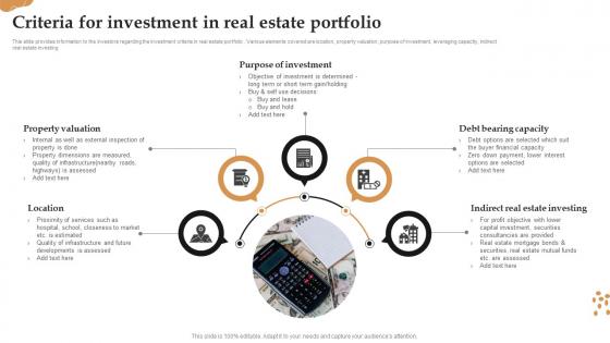 Criteria For Investment In Real Estate Portfolio