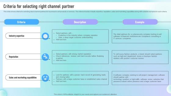 Criteria For Selecting Right Channel Partner Guide To Successful Channel Strategy SS V