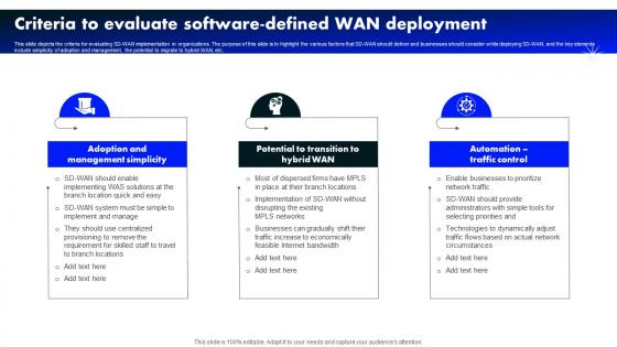 Criteria To Evaluate Software Defined Wan Deployment Software Defined Wide Area Network