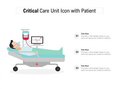 Critical care unit icon with patient