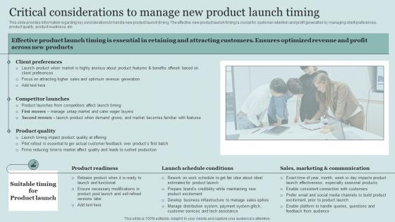 Critical Considerations To Manage New Product Critical Initiatives To Deploy Successful Business