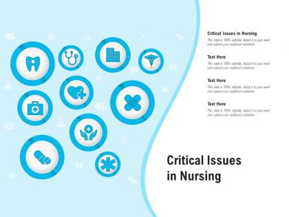 Critical issues in nursing ppt powerpoint presentation icon mockup