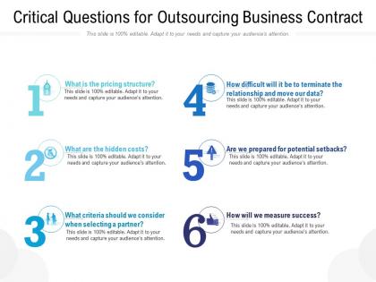 Critical questions for outsourcing business contract