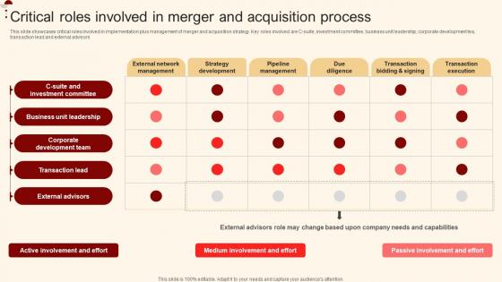 Critical Roles Involved In Merger And Merger And Acquisition For Horizontal Strategy SS V