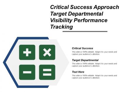 Critical success approach target departmental visibility performance tracking
