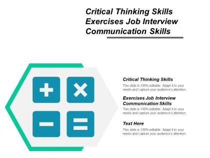 Critical thinking skills exercises job interview communication skills cpb