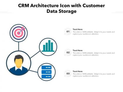 Crm architecture icon with customer data storage
