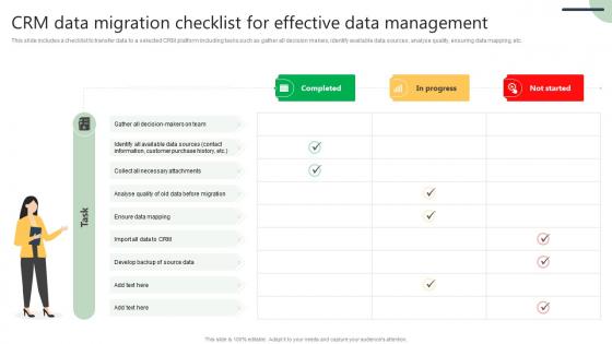 CRM Data Migration Checklist Customer Relationship Management Software Deployment SA SS