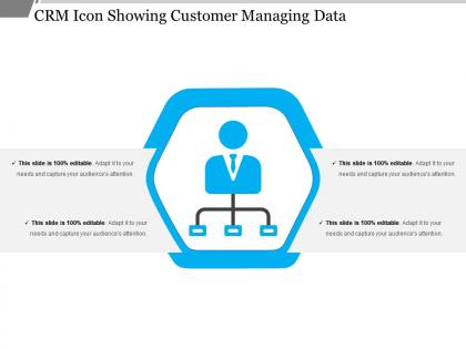 Crm icon showing customer managing data