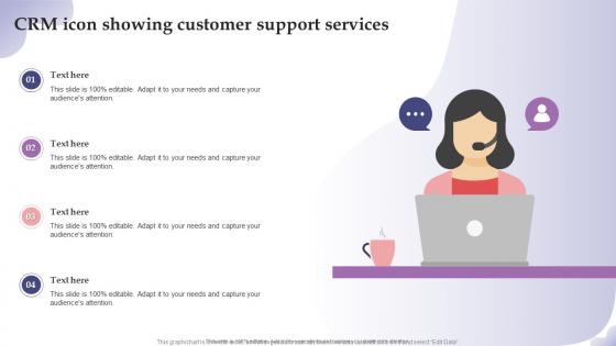 CRM Icon Showing Customer Support Services