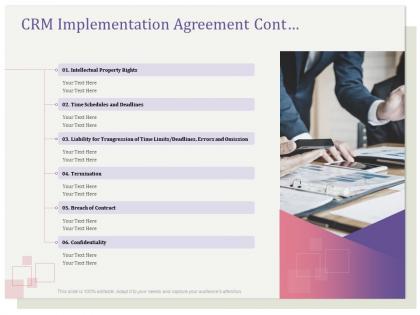 Crm implementation agreement cont rights ppt file topics