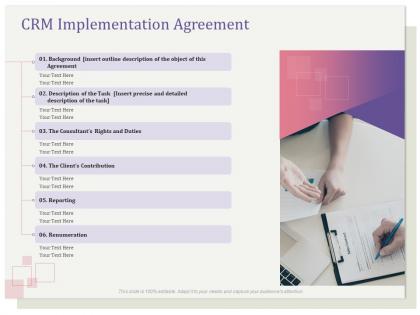 Crm implementation agreement contribution ppt clipart