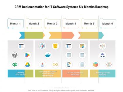 Crm implementation for it software systems six months roadmap