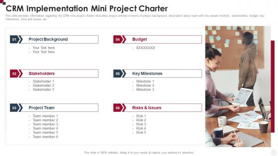 CRM Implementation Mini Project Charter How To Improve Customer Service Toolkit