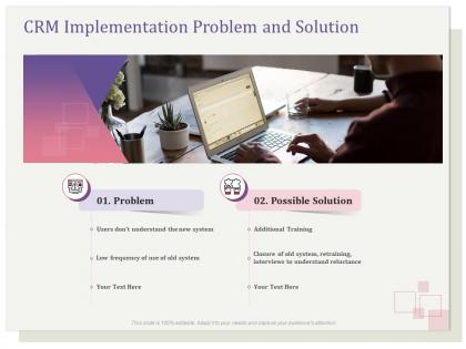 Crm implementation problem and solution system ppt file example introduction