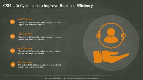 CRM Life Cycle Icon To Improve Business Efficiency