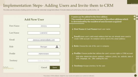 Crm Software Deployment Guide Implementation Steps Adding Users And Invite Them To Crm