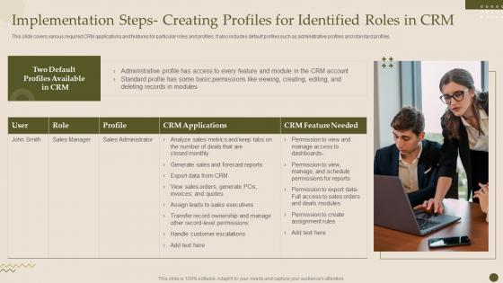 Crm Software Deployment Guide Implementation Steps Creating Profiles For Identified Roles In Crm