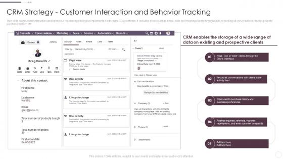 Crm Strategy Customer Interaction And Behavior Crm System Implementation Guide For Businesses
