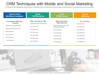 Crm techniques with mobile and social marketing