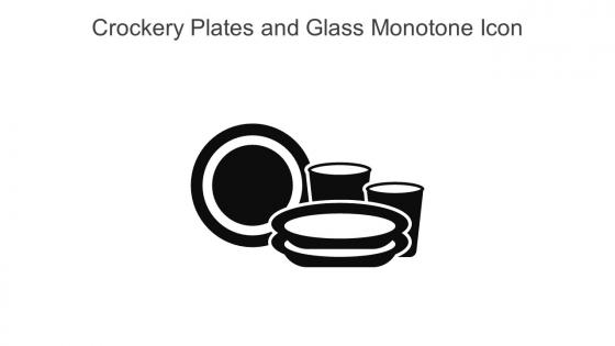Crockery Plates And Glass Monotone Icon In Powerpoint Pptx Png And Editable Eps Format