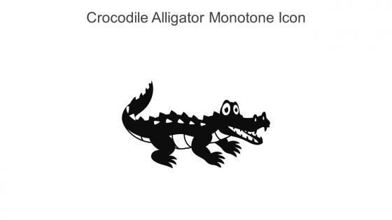 Crocodile Alligator Monotone Icon In Powerpoint Pptx Png And Editable Eps Format