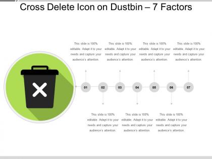 Cross delete icon on dustbin 7 factors