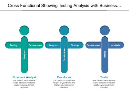 Cross functional showing testing analysis with business analyst tester development