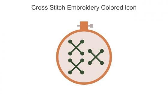 Cross Stitch Embroidery Colored Icon In Powerpoint Pptx Png And Editable Eps Format
