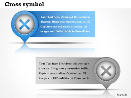 Cross symbol powerpoint template slide