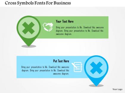 Cross symbols fonts for business flat powerpoint design