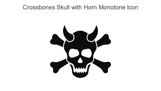 Crossbones Skull With Horn Monotone Icon In Powerpoint Pptx Png And Editable Eps Format