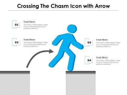 Crossing the chasm icon with arrow