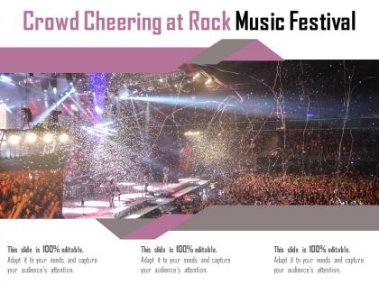 Crowd cheering at rock music festival