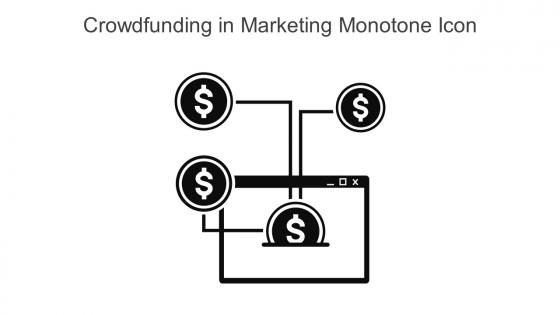 Crowdfunding In Marketing Monotone Icon In Powerpoint Pptx Png And Editable Eps Format