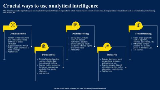 Crucial Ways To Use Analytical Intelligence