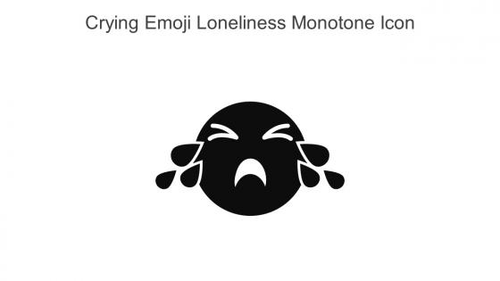 Crying Emoji Loneliness Monotone Icon In Powerpoint Pptx Png And Editable Eps Format