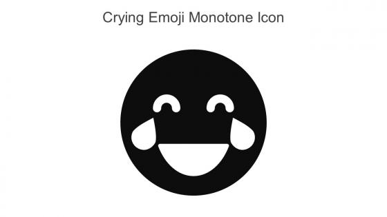 Crying Emoji Monotone Icon in powerpoint pptx png and editable eps format