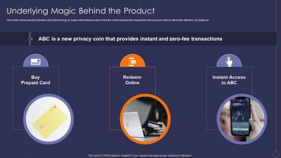 Cryptocurrency Seed Round Pitch Deck Underlying Magic Behind The Product