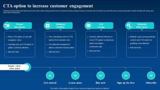 CTA Option To Increase Customer Engagement Enhance Business Global Reach By Going Digital
