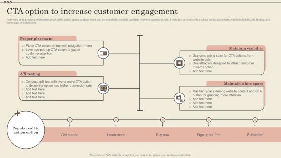 CTA Option To Increase Customer Engagement Increase Business Revenue