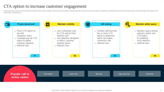 CTA Option To Increase Customer Improved Customer Conversion With Business
